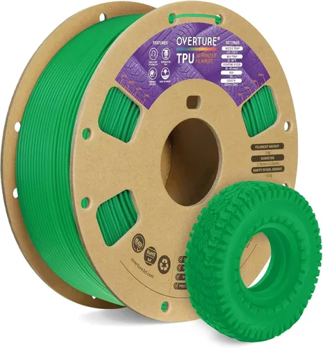 Vista 14 de OVERTURE - Filamento de TPU de 1/16 pulgadas, rollo flexible de poliuretano termoplástico, impresora 3D suave, 95A, carrete de 2.2 libras, precisión