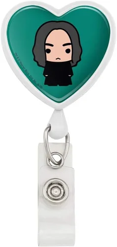 Vista 5 de Harry Potter lindo patrón Chibi corazón cordón retráctil carrete insignia tarjeta de identificación titular