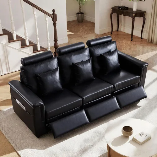 Vista 20 de ORRD Consola de almacenamiento multifuncional con soportes dobles para tazas, mesa, estación de carga USB para sofá modular seccional para sala