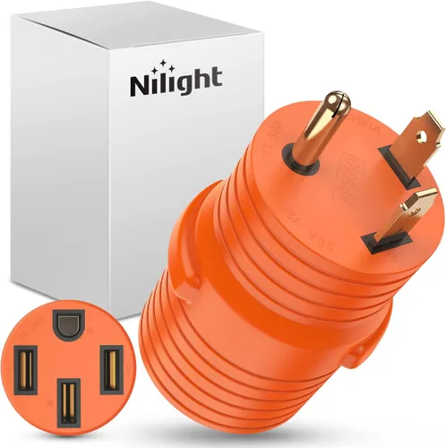 Vista 13 de Nilight Adaptador de Corriente para RV de 30 Amperios a 15 Amperios 110 Voltios Enchufe RV de Servicio Pesado TT-30P a 5-15R Enchufe Macho de 30A a