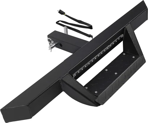 Vista 9 de KUAFU Enganche Universal con Luz de Freno LED Compatible con Receptor de 2 Pulgadas, Barra de Paso Trasero con Protector de Parachoques
