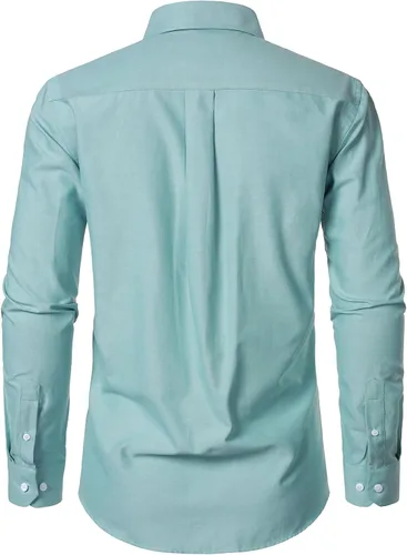 Vista 4 de JEMITOP Camisas de manga larga Oxford ligeras para hombre