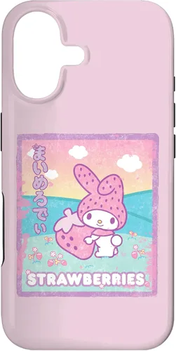 Vista 32 de Funda para iPhone 16 My Melody Strawberry Milk