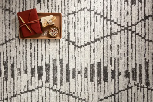 Vista 8 de Loloi Kamala Charcoal/Dove - Alfombra decorativa de 2'-3" x 3'-10
