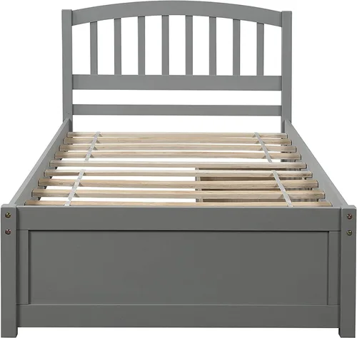 Vista 4 de Harper & Bright Designs Base de cama individual, cama de almacenamiento individual con cajones, cama individual de plataforma para niños