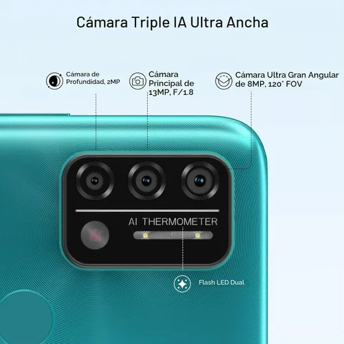 Vista 4 de UMIDIGI Teléfono celular A9, teléfono inteligente totalmente desbloqueado de 64 GB, teléfono Android con batería de 5150 mAh con pantalla completa