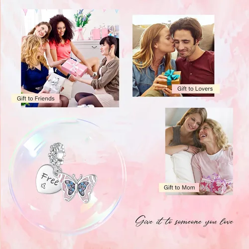 Vista 24 de Amufer S925 Charms for Women, compatible with Pandora Bracelets and Necklaces, Jewelry Gift