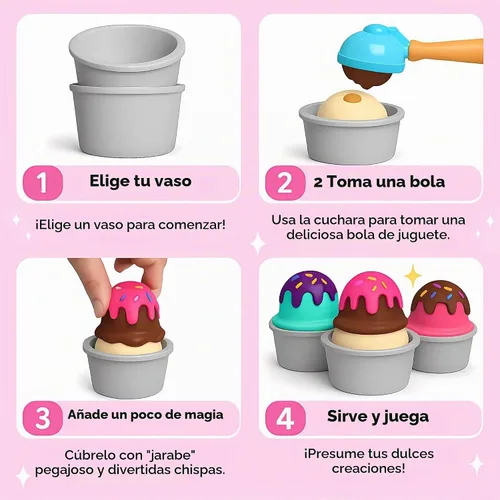 Vista 4 de Juego de 32 carros de helados para niños pequeños, juego de postre de macarrón, accesorios de cocina, carrito de helados