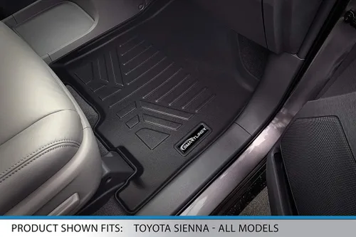 Vista 3 de MAXLINER - Juego de alfombrillas de ajuste personalizado de 3 filas compatibles con Toyota Sienna 2013-2020