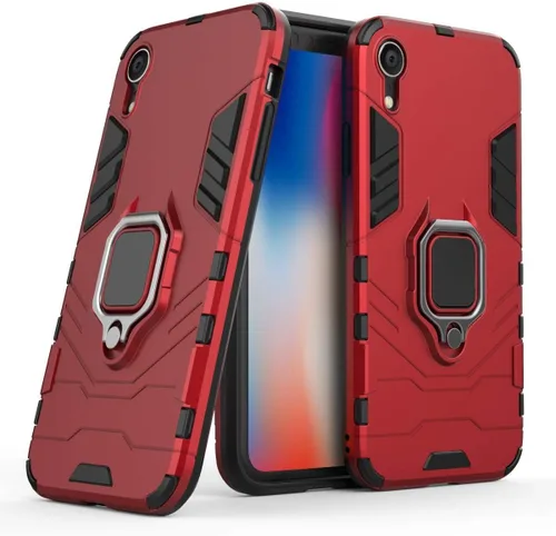 Vista 7 de LuluMain Compatible con iPhone XR, soporte de anillo de metal, a prueba de golpes, carcasa rígida (funciona con soporte magnético para automóvil)