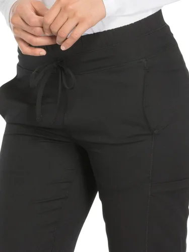Vista 3 de Dickies - Pantalones Dynamix de uniforme médico para mujer, tiro medio, pierna recta, con cordón ajustable, DK130