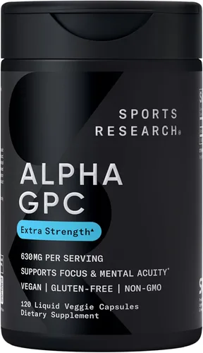 Vista 8 de Sports Research® Alpha GPC 630mg, 60 cápsulas líquidas