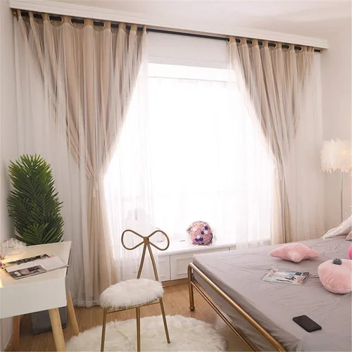 Vista 6 de Abreeze - Cortinas blackout con estrellas, de doble capa, con velo blanco y ojales superiores, para combinar, ideal para sala, y dormitorio, 1 panel