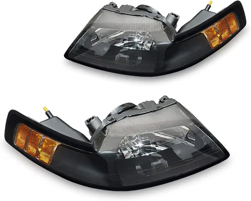 Vista 8 de DWVO Conjunto de Faro Delantero Compatible con Ford Mustang 05 06 07 08 09 2005 2006 2007 2008 2009 Lámpara con LED DRL