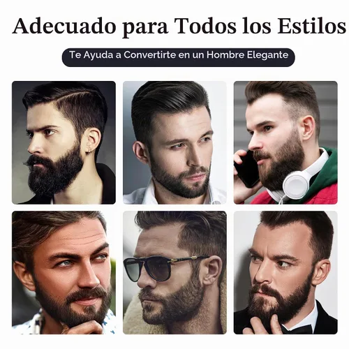 Vista 5 de Kit de aseo de barba negra resistente al agua de larga duración para hombre, bolígrafo de punta de micro-tenedor, cepillo de cerdas para bigote