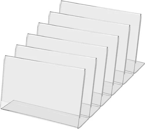 Vista 16 de Marketing Holders 4 Pack 17 "x 11" Mesa Horizontal Carpa Carpa Soporte de Letrero de Acrílico Claro Aviso Tienda de Documentos Marco de Señalización