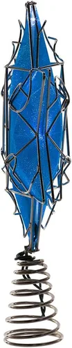 Vista 4 de Kurt Adler UL 10 Luz LED Estrella de Hanukkah Plateada y Azul con Efecto de Brillo para Árbol