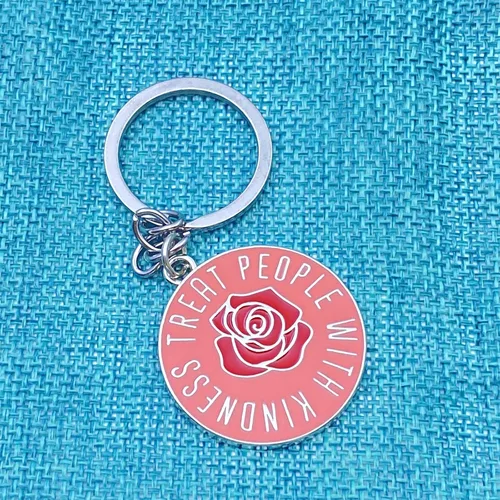 Vista 2 de xyqcy One Direction Gift Treat People with Kindness Keychain para fanáticos de Harry Merch, joyería para ella y él, madre, hija, hermanas, amigos