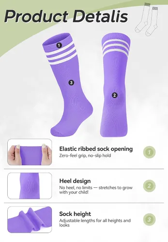 Vista 79 de Zando Calcetines de fútbol para niños, hasta la rodilla, para jóvenes, béisbol, fútbol, sóftbol, niños y niñas, de algodón suave sobre