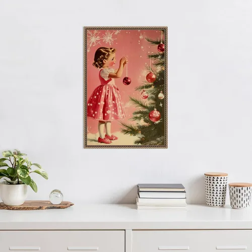 Vista 5 de Amanti Art Pictufy Studio - Lienzo enmarcado para pared, 23 x 16 pulgadas, diseño de niña con adornos de Pictufy Studio, lienzo enmarcado