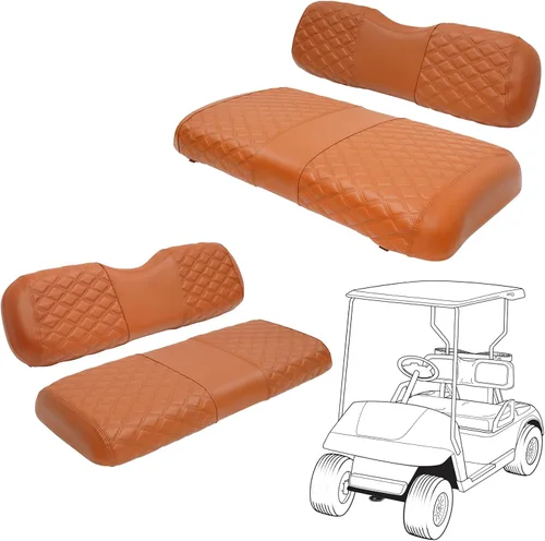 Vista 33 de Fundas de Asiento de Carrito de Golf Delanteras y Traseras Impermeables y Resistentes al Sol de Cuero Vinílico de Grado Marino Accesorios de Negro
