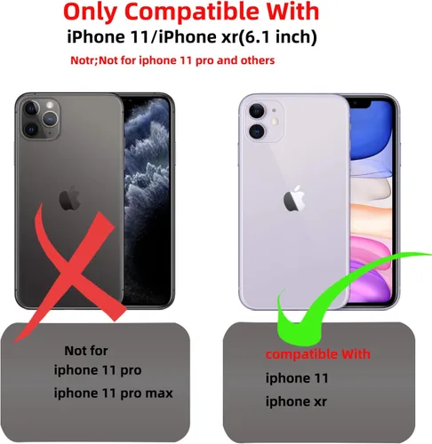 Vista 8 de Funda magnética para iPhone 11, para iPhone XR, compatible con MagSafe, con 1 protector de pantalla, anillo integrado de 360° con soporte de apoyo