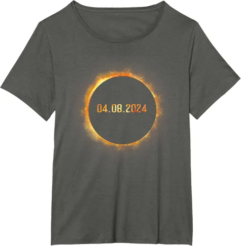 Vista 50 de Totality 04.08.24 Total Solar Eclipse 8 de abril de 2024 Eclipse Camiseta, Negro, S