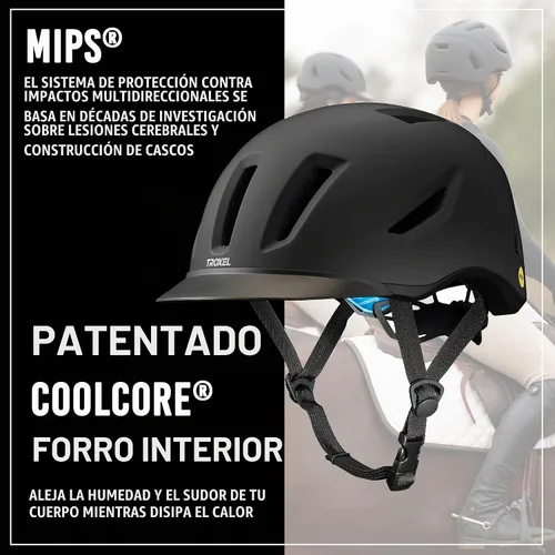 Vista 3 de Casco de equitación Troxel Terrain MIPS de enfriamiento, perfil bajo, diseño microajustable, equipo de equitación a caballo, mediano (7-7-3/8)