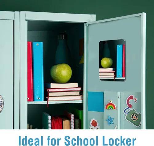Vista 10 de Shatterproof Magnetic Locker Mirror 7x9 Inch for School – Lightweight Acrylic Mirror with Rounded Corners, Strong Flexible Magnetic Backing for
