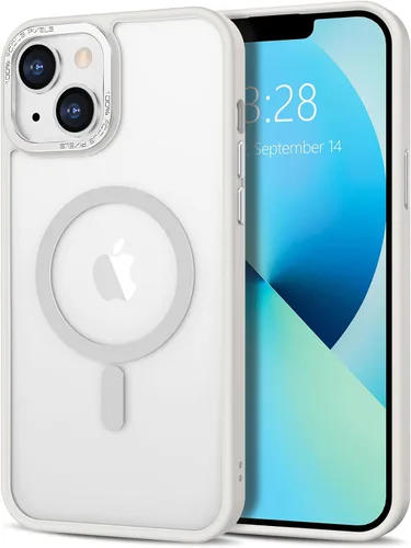 Vista 280 de Anuck - Funda magnética para iPhone 11 compatible con MagSafe, carcasa trasera mate translúcida dura, borde de TPU, delgada, resistente a impactos