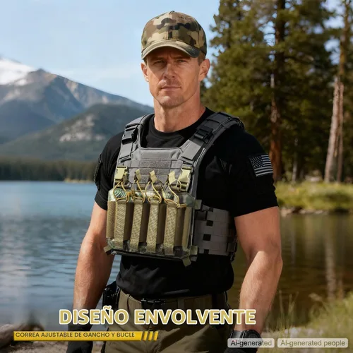Vista 2 de OneTigris SMG Magazine Pouch with Hook Backing Tactical Placard Camocolor
