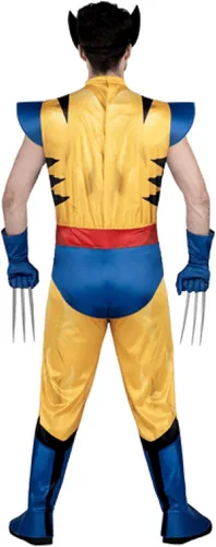Vista 3 de Disfraz de Wolverine de Marvel para adulto, overol acolchado, garras desmontables, máscara de plástico, disfraz de Halloween, con licencia