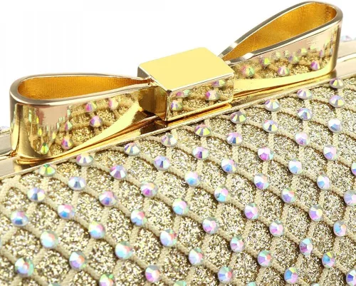 Vista 5 de Bolso cruzado con asa superior para mujer, bolso de noche con cuentas brillantes, bolso de mano para fiesta, graduación, boda, cóctel