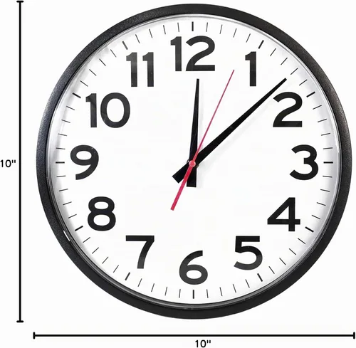 Vista 10 de Ultimate Wall Clock - Reloj de pared de cuarzo de 10 pulgadas, negro