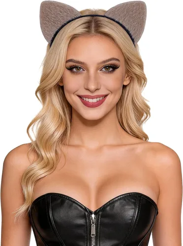 Vista 26 de Bonnie Z. Leonardo Diadema acolchada con orejas de gato A-Negro