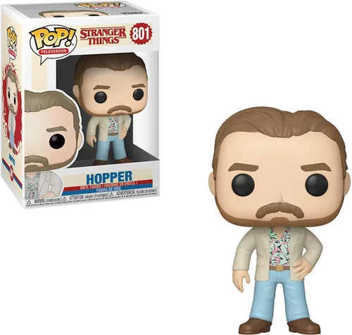 Vista 2 de POP Stranger Things - Figura de vinilo de Funko de Jim Hopper (Date Night) (paquete con funda protectora de caja compatible), multicolor, 3.75