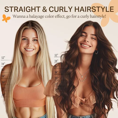 Vista 6 de DOORES Extensiones de cabello humano con clip, instalación rápida de 5