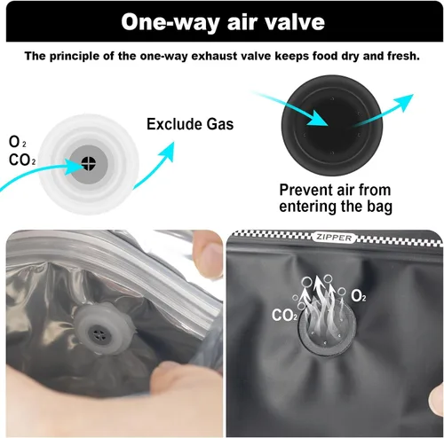 Vista 3 de Bolsas de café con válvula (60 piezas, 4 onzas, 0.25 libras) Bolsas de embalaje de granos de café ventiladas con alta barrera de papel de aluminio
