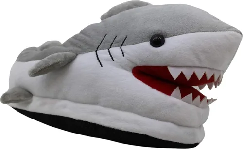 Vista 2 de Chomping Shark - Pantuflas de peluche para adultos