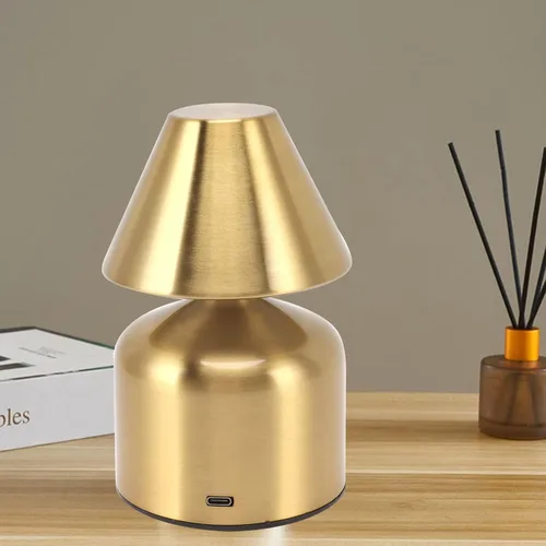 Vista 2 de Focket Lámpara de mesa inalámbrica, 3 colores de atenuación continua USB recargable, lámpara de escritorio LED de 1800 mAh, funciona