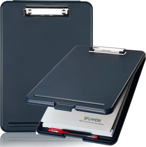 Vista 12 de Portapapeles con almacenamiento, portapapeles de almacenamiento con clip, portapapeles plegables para enfermeras, para papeles de 8.5x11, estuches