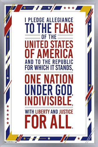 Vista 8 de Trends International The United States Of America - Pledge Of Allegiance Wall Poster, 14.725" x 22.375", Barnwood Framed Version