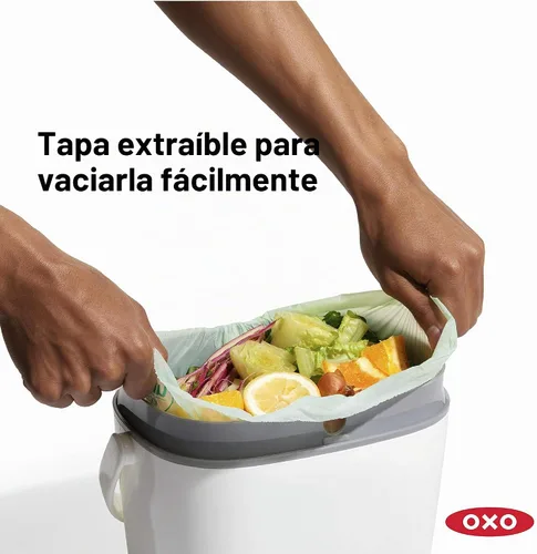 Vista 4 de OXO Good Grips - Contenedor de compost fácil de limpiar, color blanco, 1,75 galones (6,62 L)