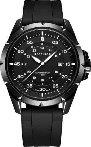 Vista 2 de SAPPHERO Mens Wrist Watch 10ATM Waterproof Watches for Men Japanese Quartz Stainless SteelSilicone Band Strap Date Luminous Sport Casual Business