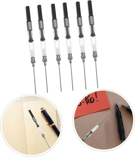 Vista 8 de 6 unids convertidor de pluma estilográfica asistente de llenado de tinta pluma estilográfica absorbedor de tinta suministros de papelería
