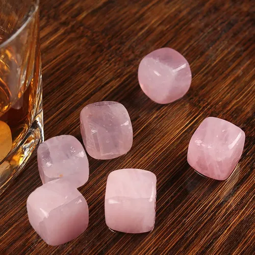 Vista 11 de Piedras de whisky de amatista, cubos de hielo de cristal para bebidas, rocas de whisky, cubos de vino de 0.7 a 0.8 pulgadas, regalos para mujeres