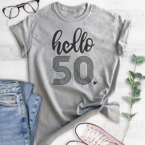 Vista 2 de Evertree Clothing Hello 50 - Camisa unisex para hombre, camisa de 50 cumpleaños