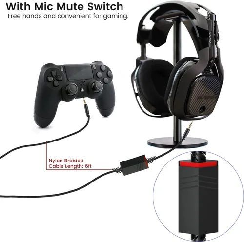 Vista 6 de weishan Cable de micrófono y audio A40, repuesto para auriculares para juegos Astro A40 TR