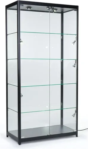 Vista 4 de Displays2go Escaparate negro del trofeo del LED