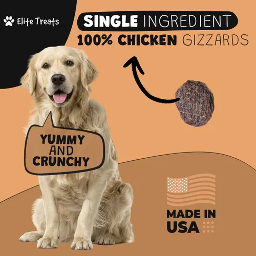 Vista 2 de Chips de molleja de pollo: golosinas de entrenamiento naturales para perros, hechas en Estados Unidos, un solo ingrediente, golosinas saludables